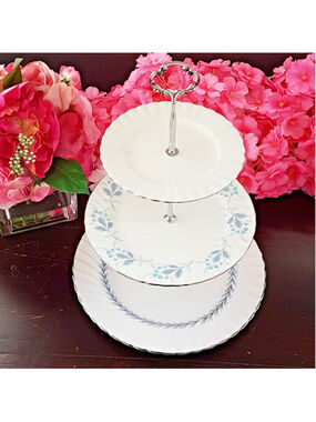 3 Tier Bone China Cake Stand Afternoon Tea Tray Cupcake Fruit Dessert Display